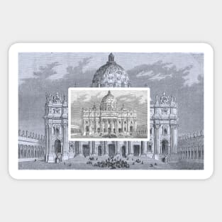 St. Mark's Square St. Peter's Basilica in Vatican Sticker